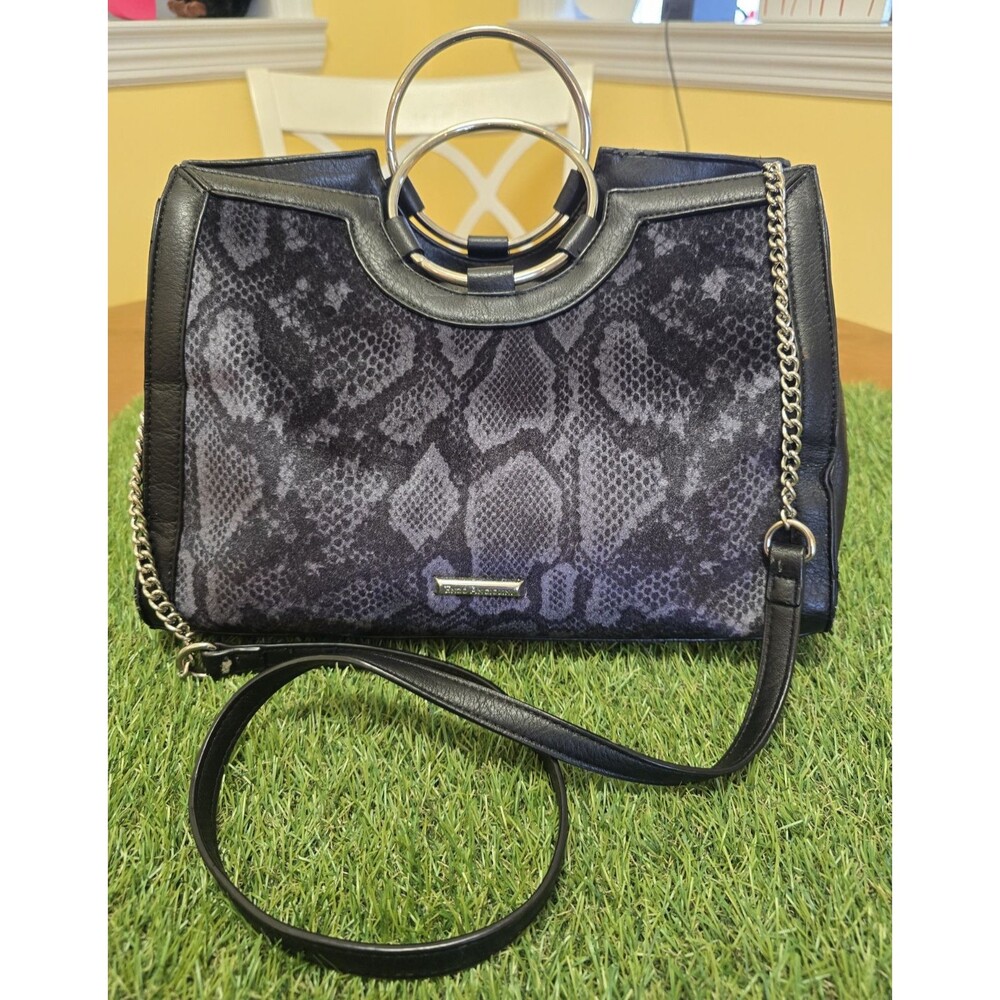 ENZO ANGIOLINI Snake Pattern Crossbody Shoulder Purse Bag Black